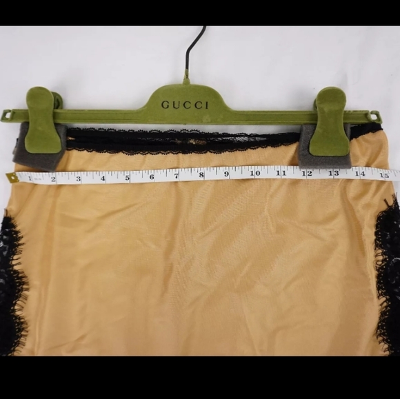 Gucci Skirt With Black Lace Trim And Slit Sides In Cognac - Women's Size Small - Picture 2 of 6